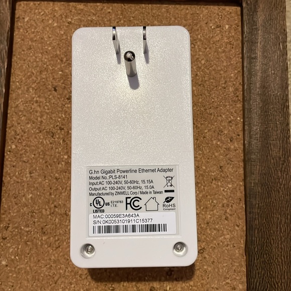 Zinwell PLS-8141 G.hn Gigabit Powerline PLC New No Box - Picture 3 of 4